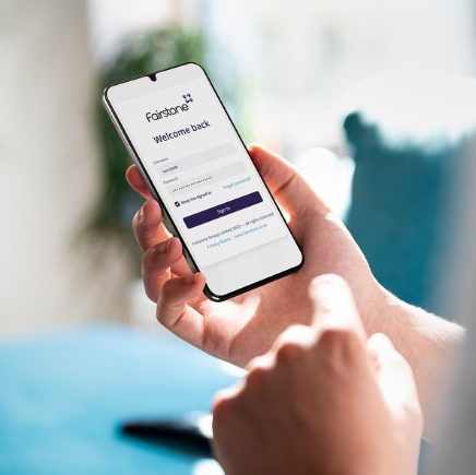 login page on mobile phone